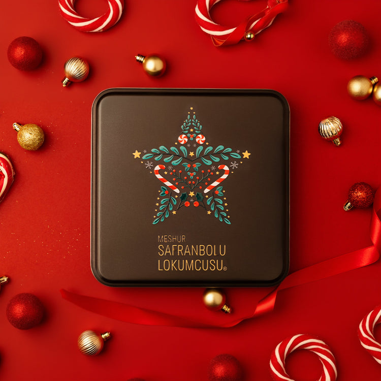 Mixed Wick Turkish Delight Metal Box – Pistachio Assortment with Rose, Grape, Safflower, Sesame and Coconut – 600g (21.16 oz) - Exporgin | Türkiye Comes to You