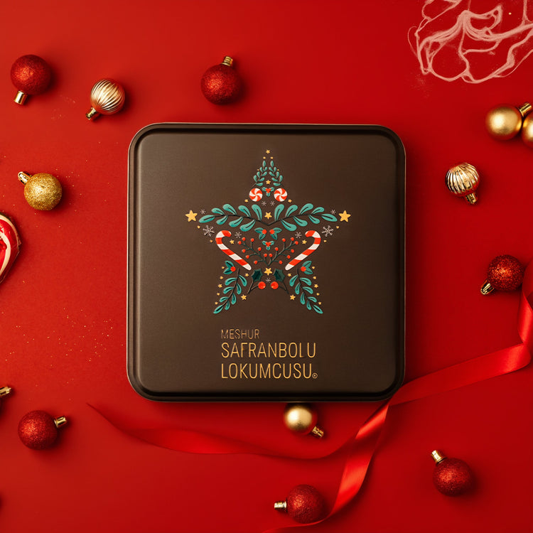 Mixed Wrapped Turkish Delight Metal Box – Assorted Flavors with Pistachio, Hazelnut, Almond & Chocolate – 1000g (35.27 oz) - Exporgin | Türkiye Comes to You