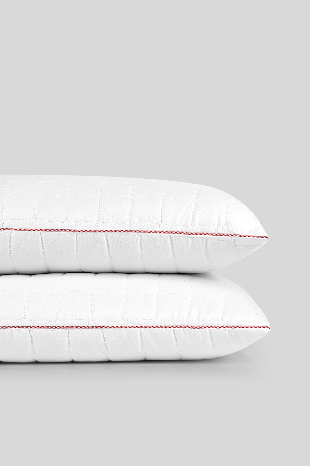 Molden 2-Piece Quilted and Arabiye All-Season Pillow 50x70 cm White/Red