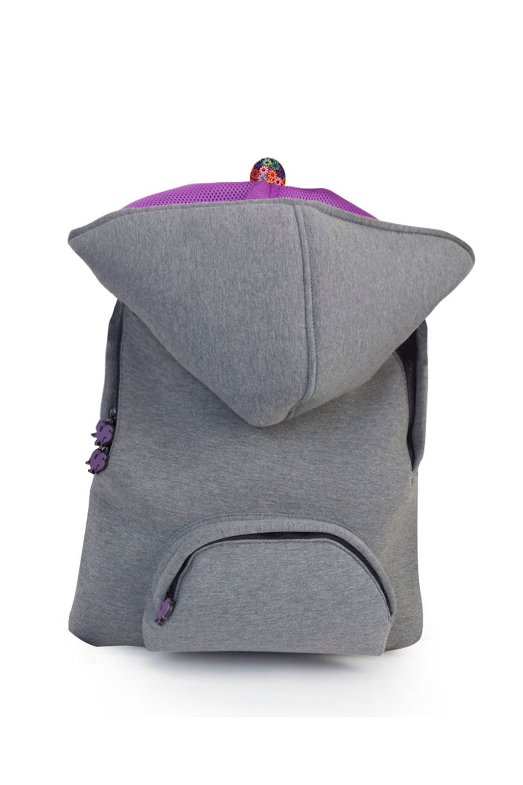 Ikigai die Stadt Basic Grey Purple Abnehmbarer Kapuzen mit großem Rucksack