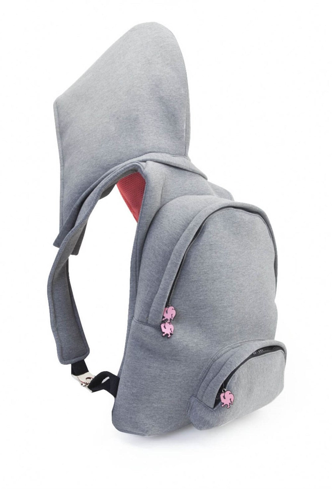 Ikigai The City Basic Grey Neon Pink Hooder Large Rucksack