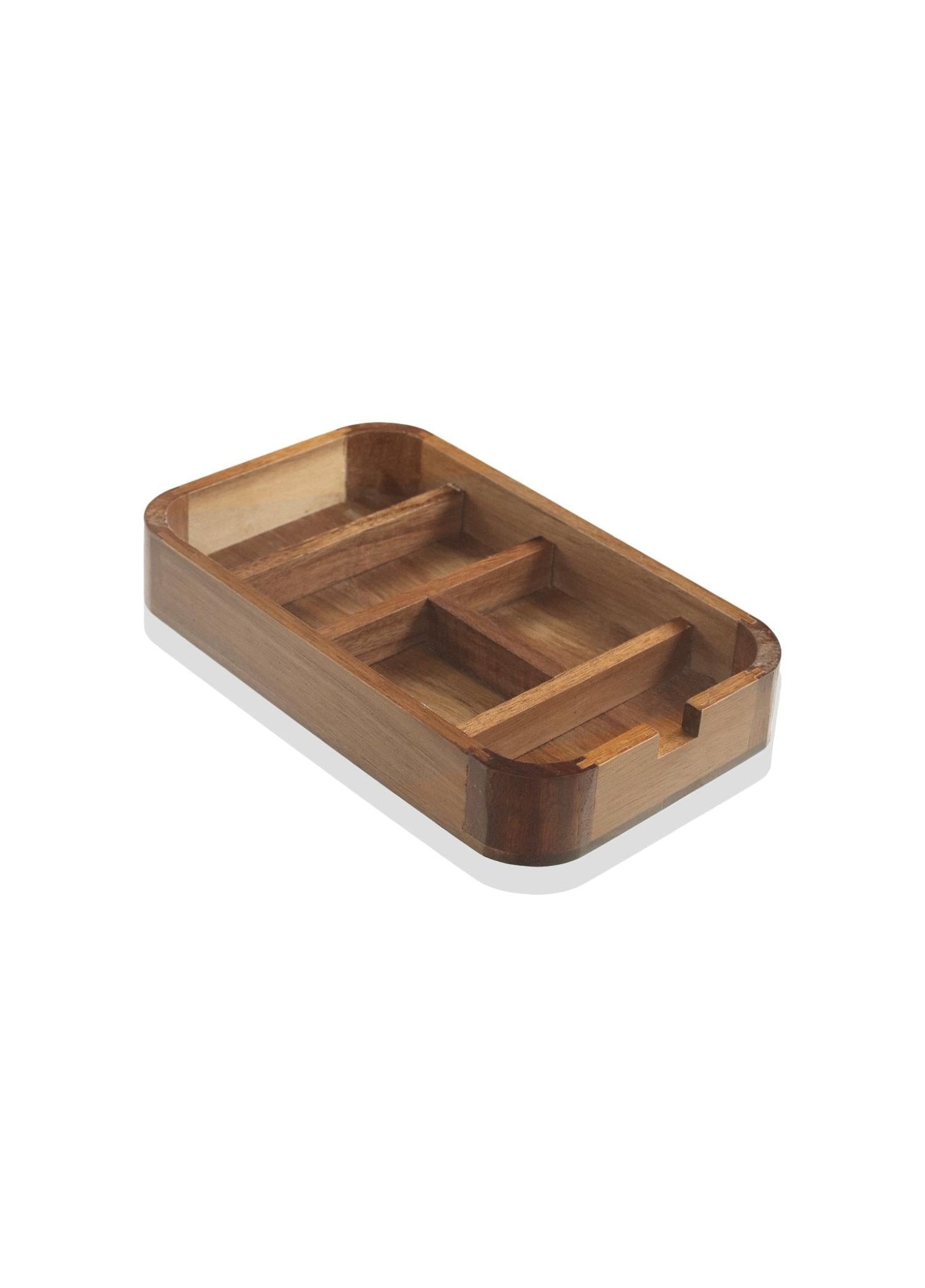 Natura Acacia Compartment Organizer Box 25x14x4 cm - Exporgin - Global Shopping Site