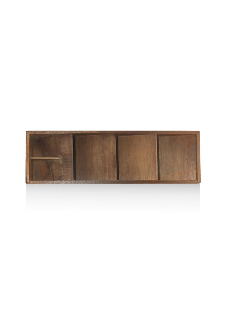 Natura Acacia Compartmental Cutlery Tray 40x12x6 cm - Exporgin - Global Shopping Site