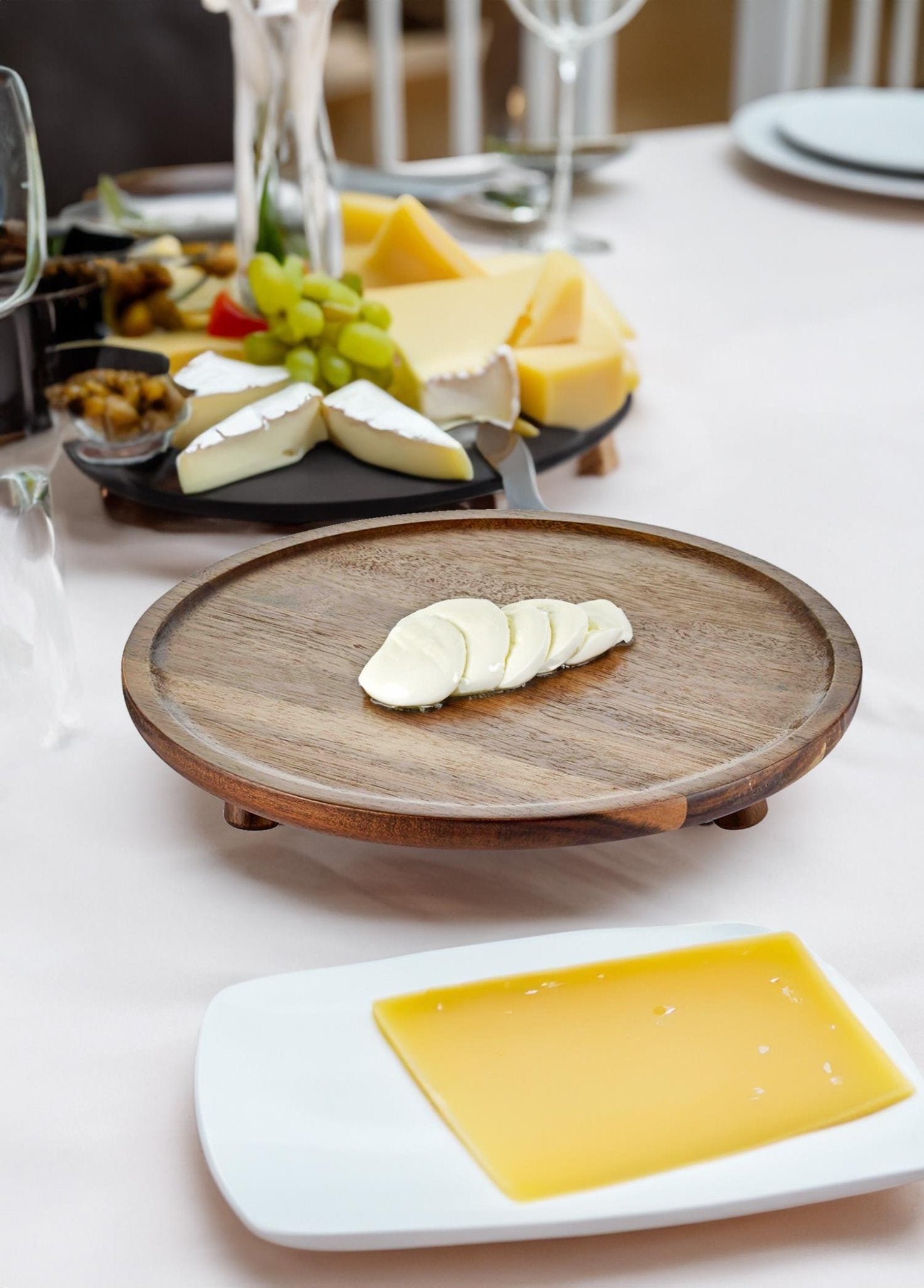 Natura Acacia Footed Service 32 cm - Exporgin - Global Shopping Site