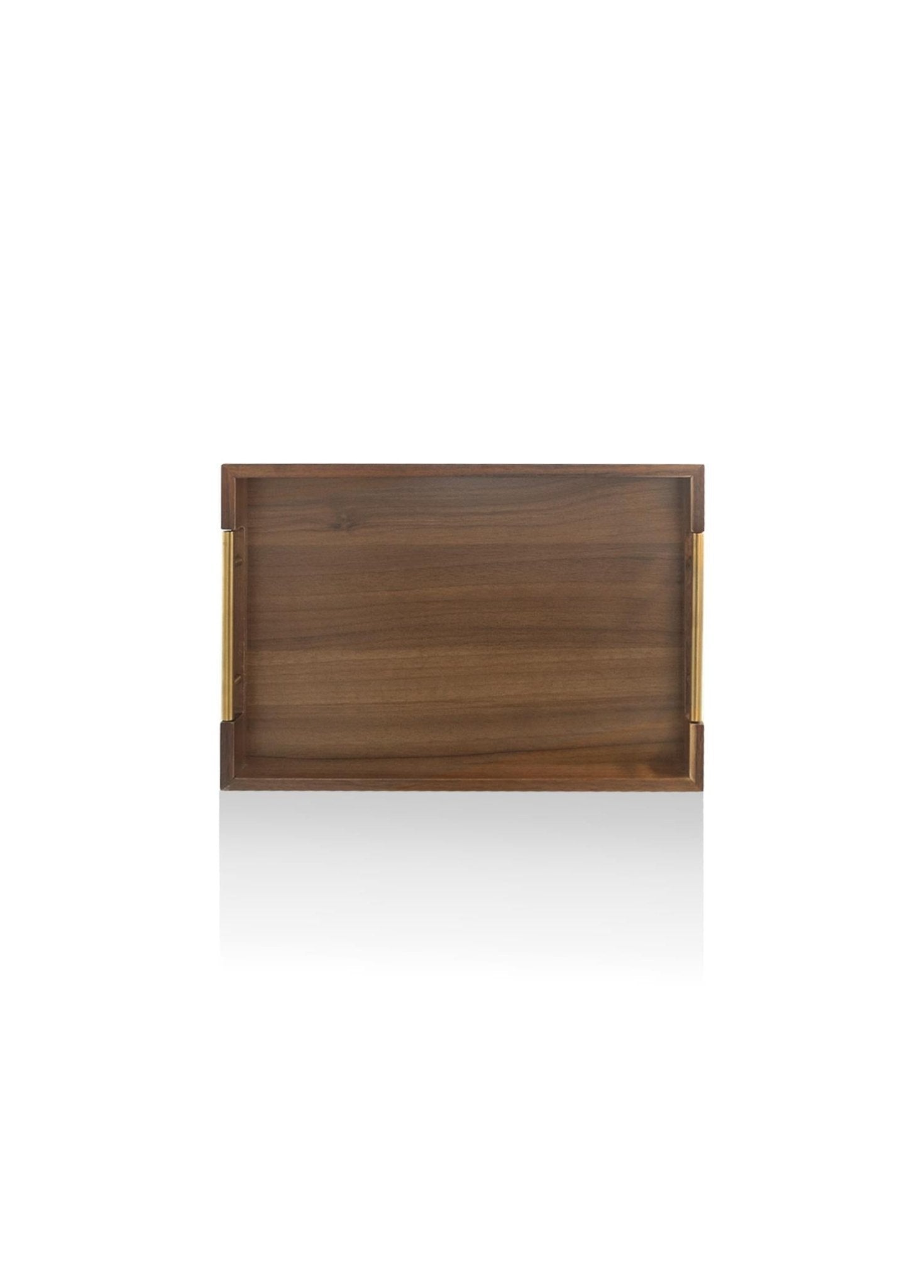 Vassoio Natura Acacia con manico in metallo Oro 38x26x5 cm - Exporgin - Sito di shopping globale