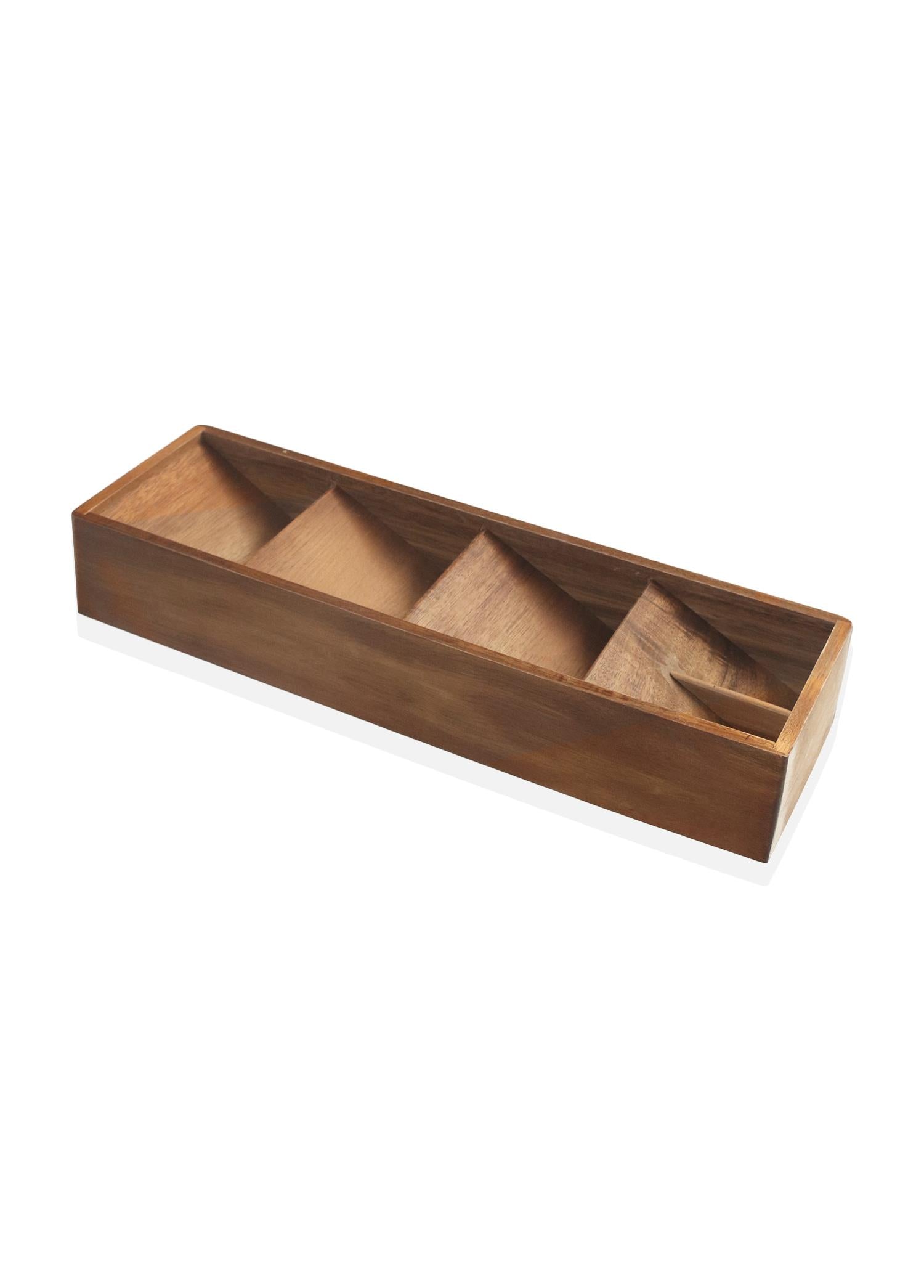 Natura Acacia Compartmental Cutlery Tray 40x12x6 cm