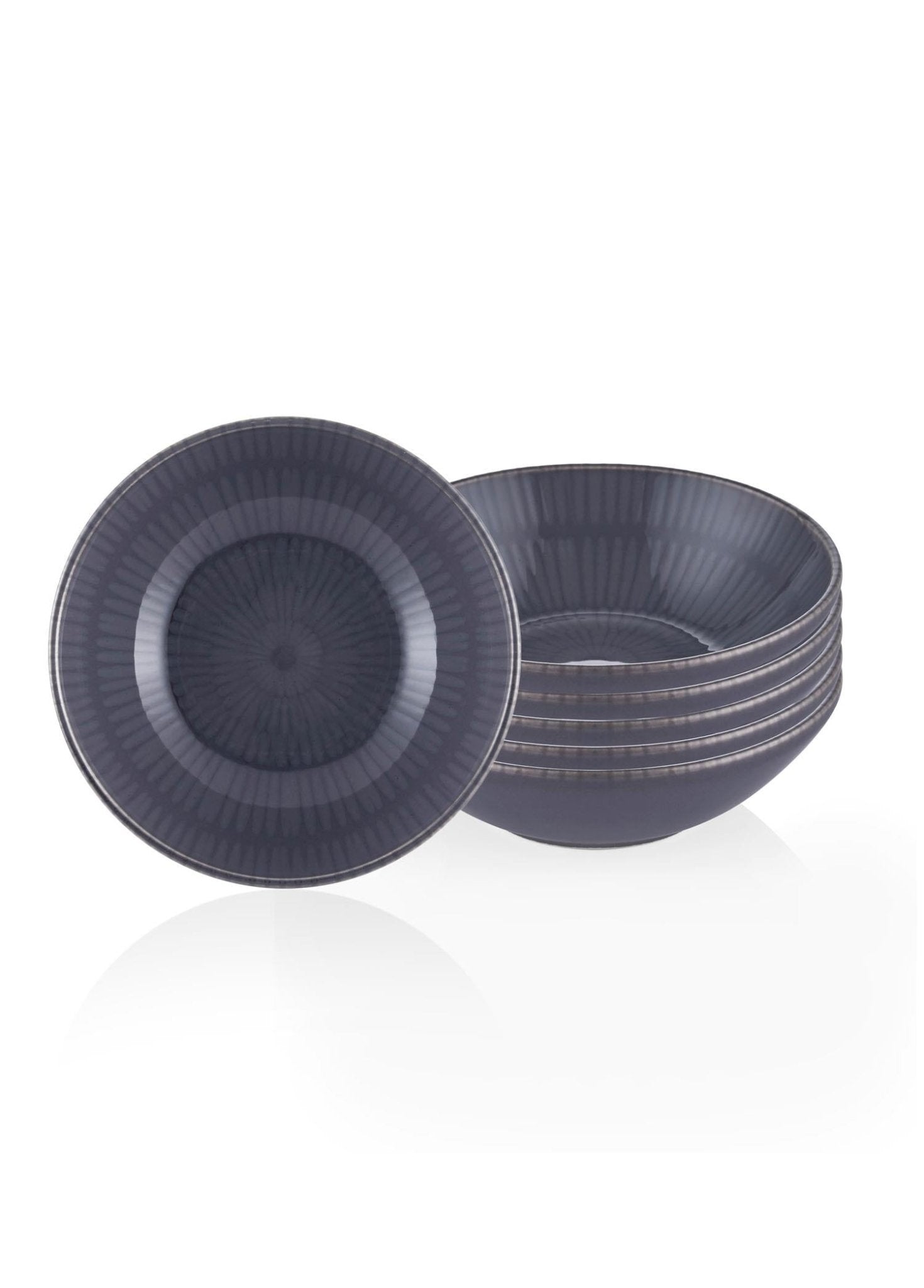 Noon Bowl Set of 6 Gray 15 cm - Exporgin - Global Shopping Site