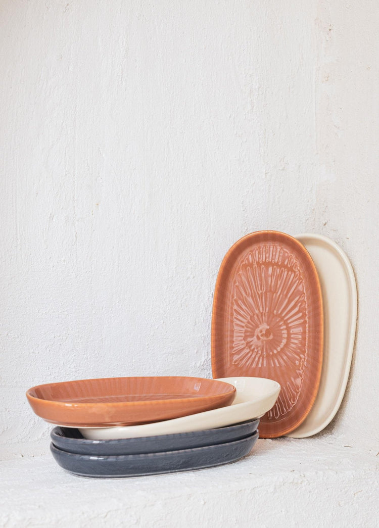 Noon Oval Serving Set of 2 Cream 17 cm - Exporgin | Türkiye Comes to You