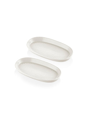 Noon Oval Serving Set of 2 Cream 17 cm - Exporgin | Türkiye Comes to You