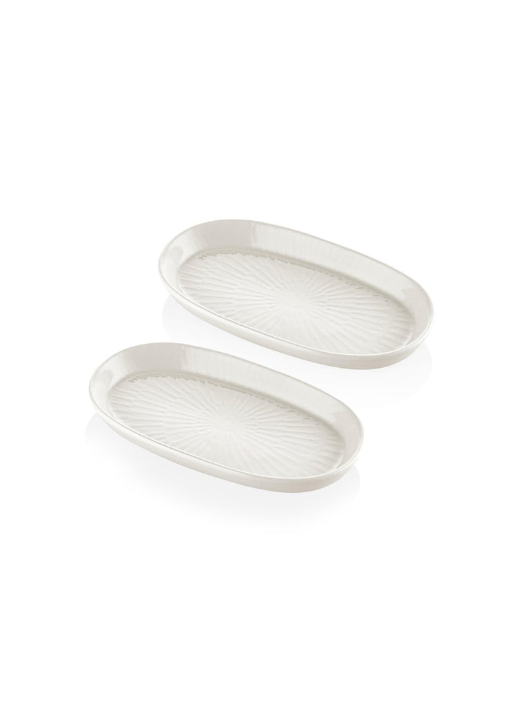 Noon Oval Serving Set of 2 Cream 17 cm - Exporgin | Türkiye Comes to You