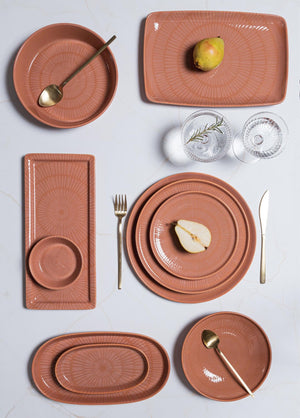 Noon Serving Plate Salmon 30 Cm - Exporgin - Global Shopping Site