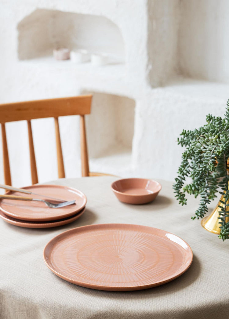 Noon Serving Plate Salmon 30 Cm - Exporgin - Global Shopping Site