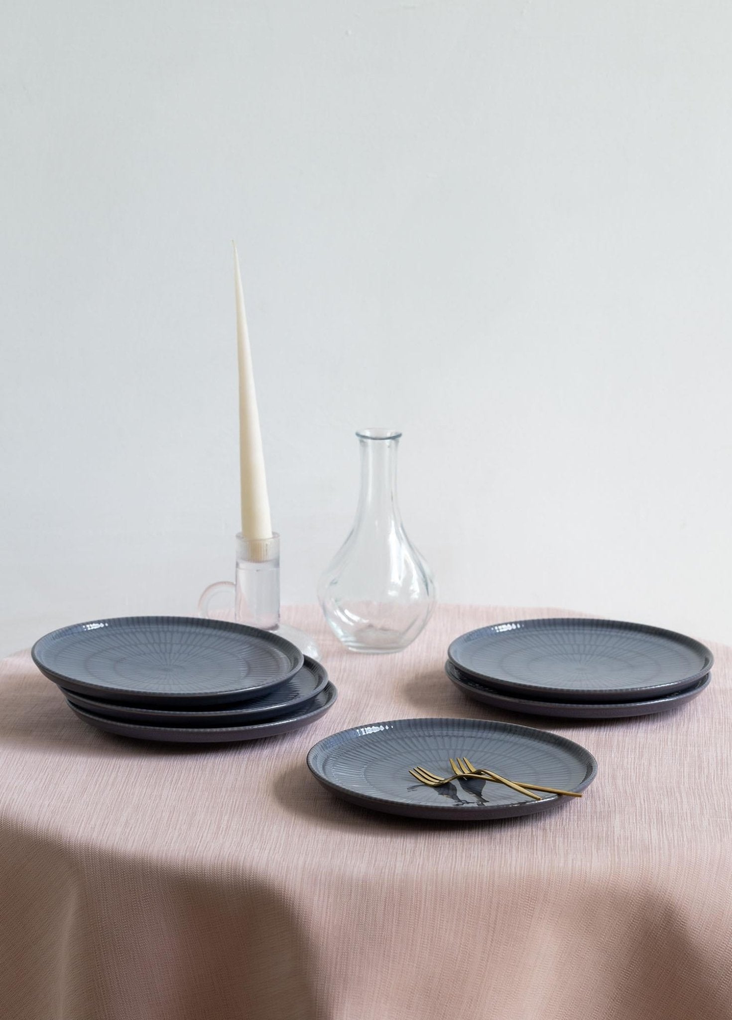 Noon Serving Plate Set of 6 Gray 26 cm - Exporgin | Türkiye Comes to You