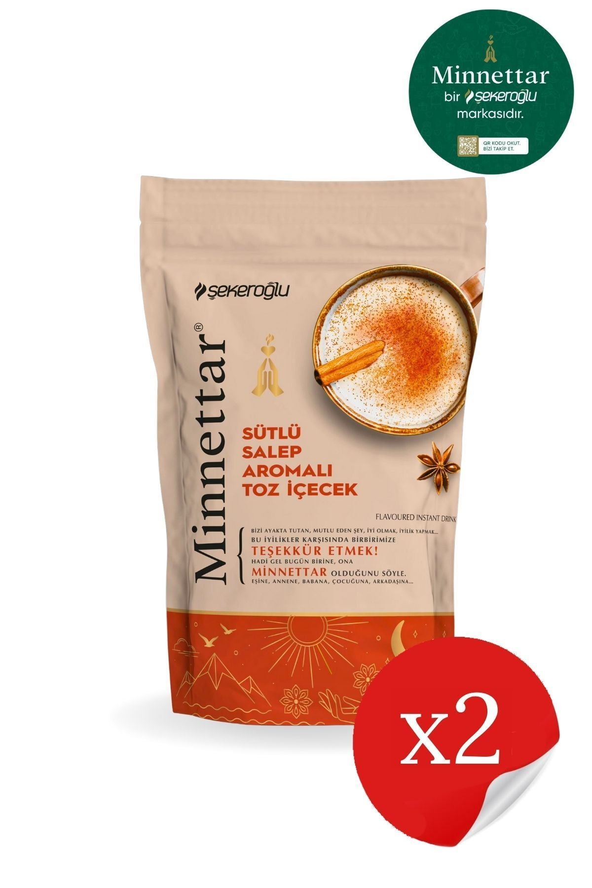 Minnettar Milk Salep 2 X 200 gr (2 Packs)