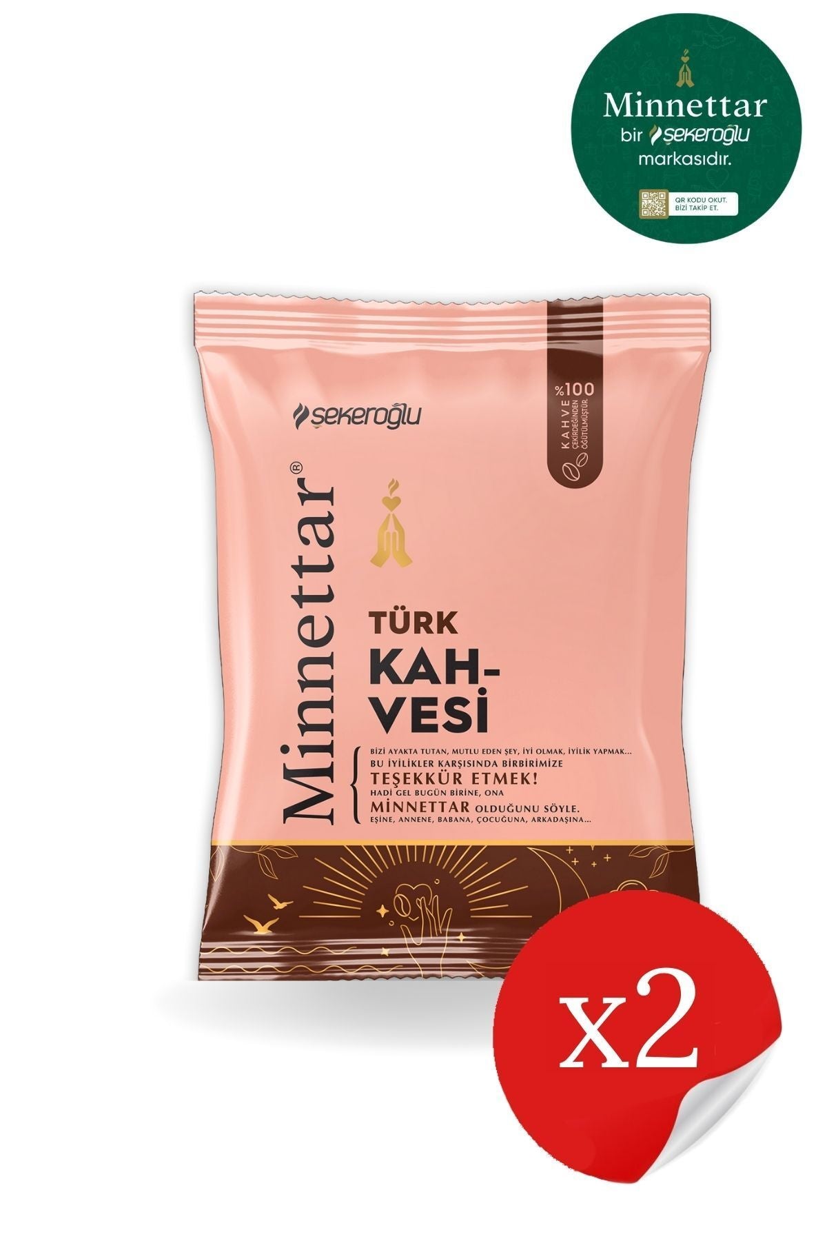 Minnettar türkischer Kaffee 2 x 100 Gr (2 Packungen)