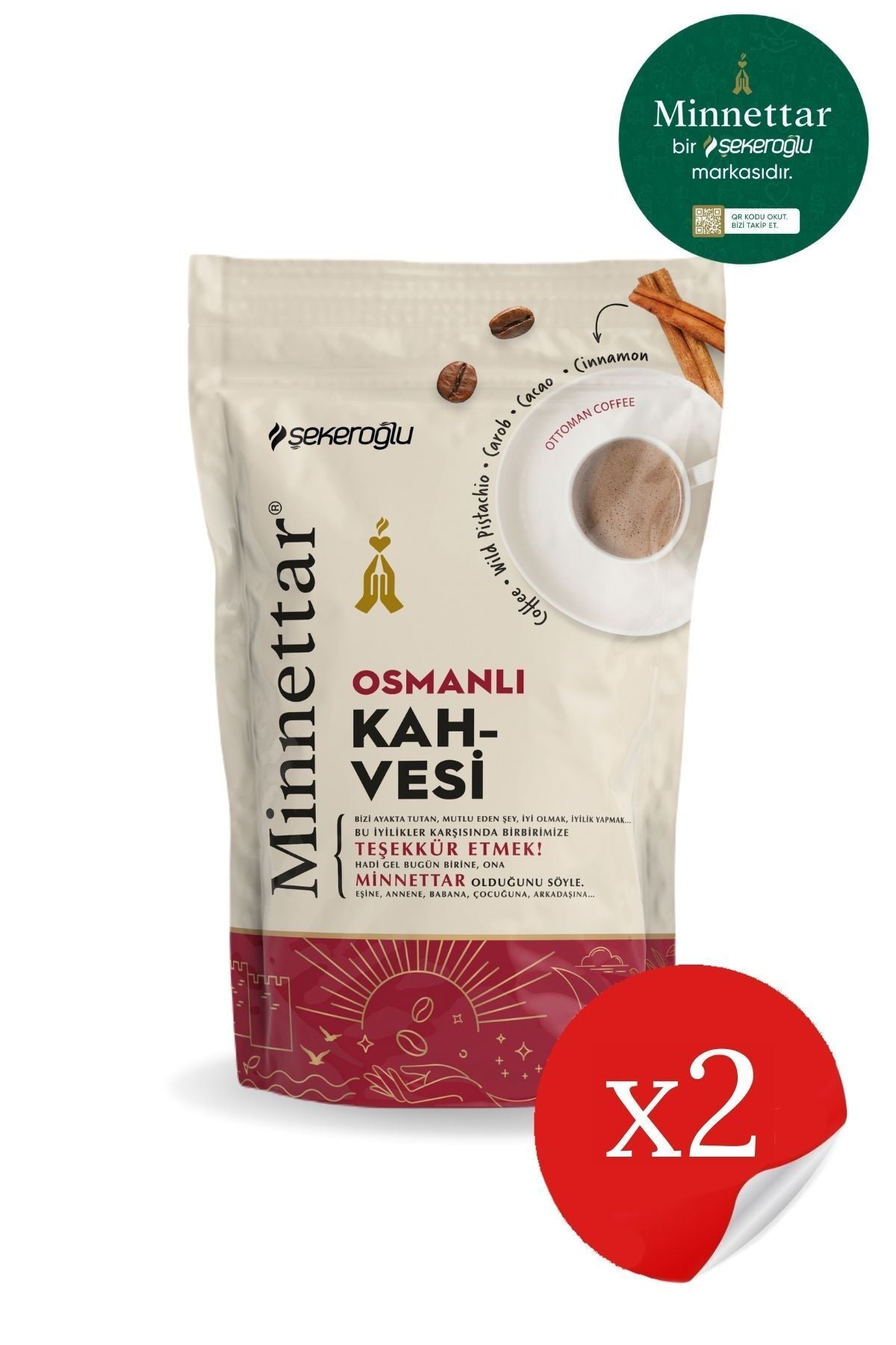 Ottoman Kaffee Minnettar 2 x 165 Gr (2 Packungen)