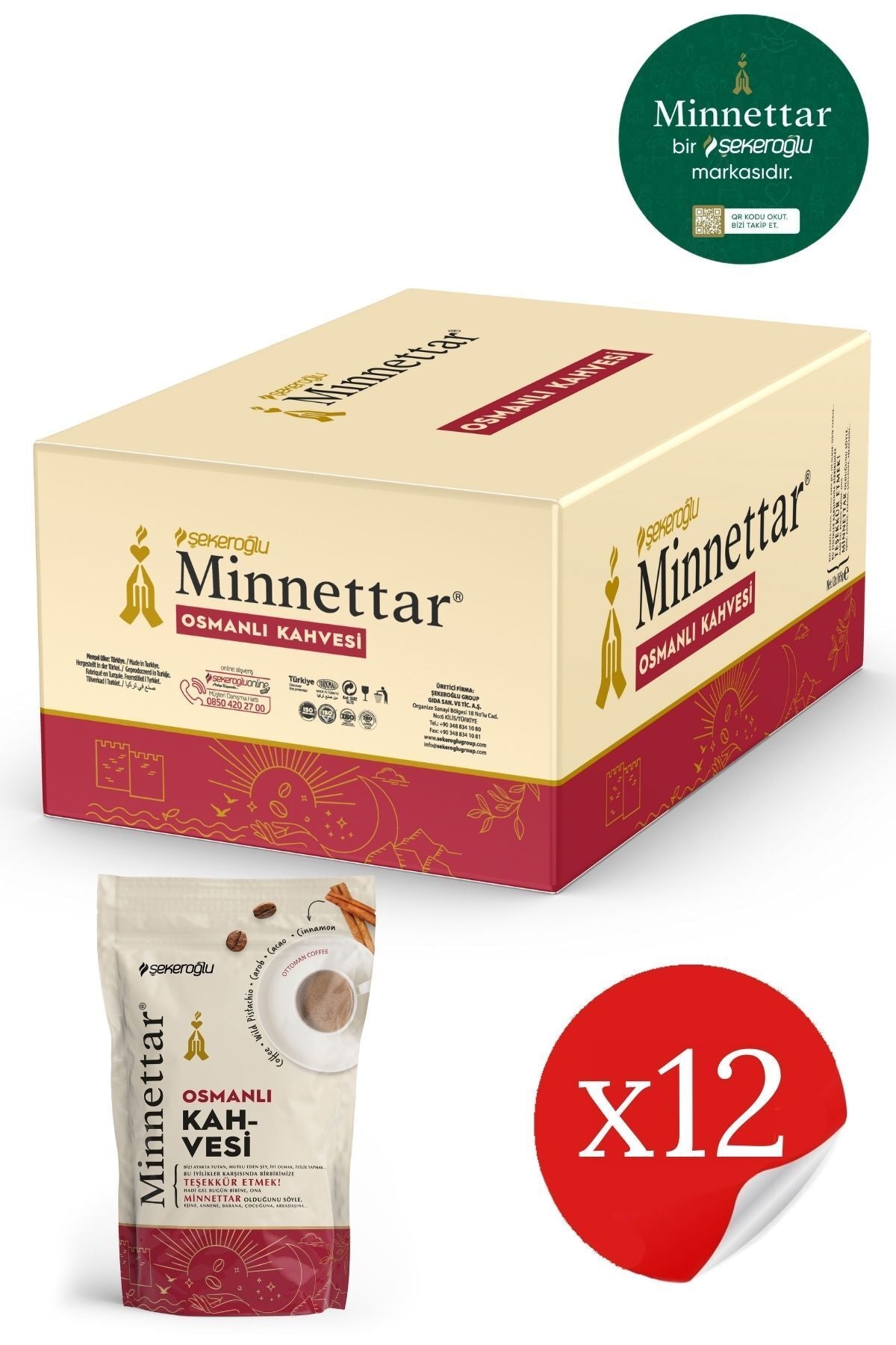 Ottoman Kaffee Minnettar 12 x 165 Gr (12 Pack)