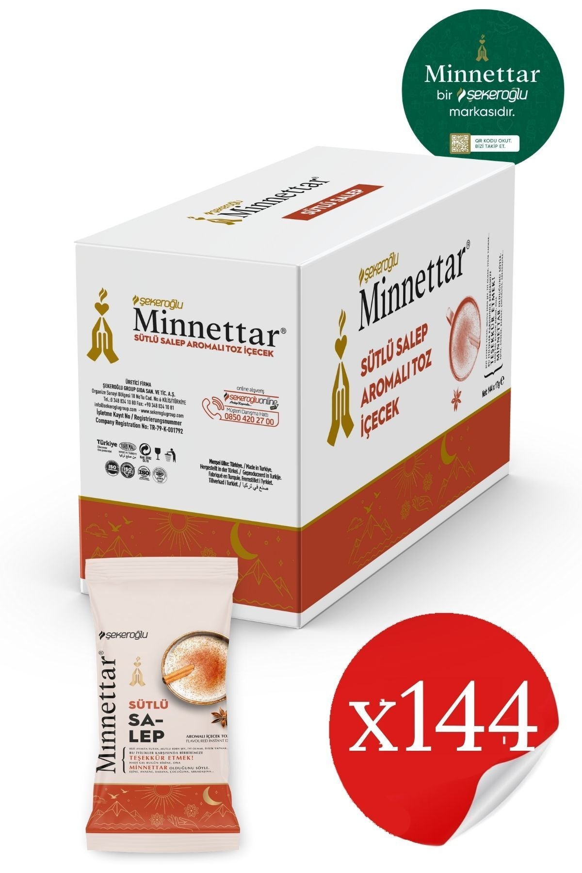 Minnettar Single Drink Milk Salep 17 gr 12 Box (144 Single Drink)