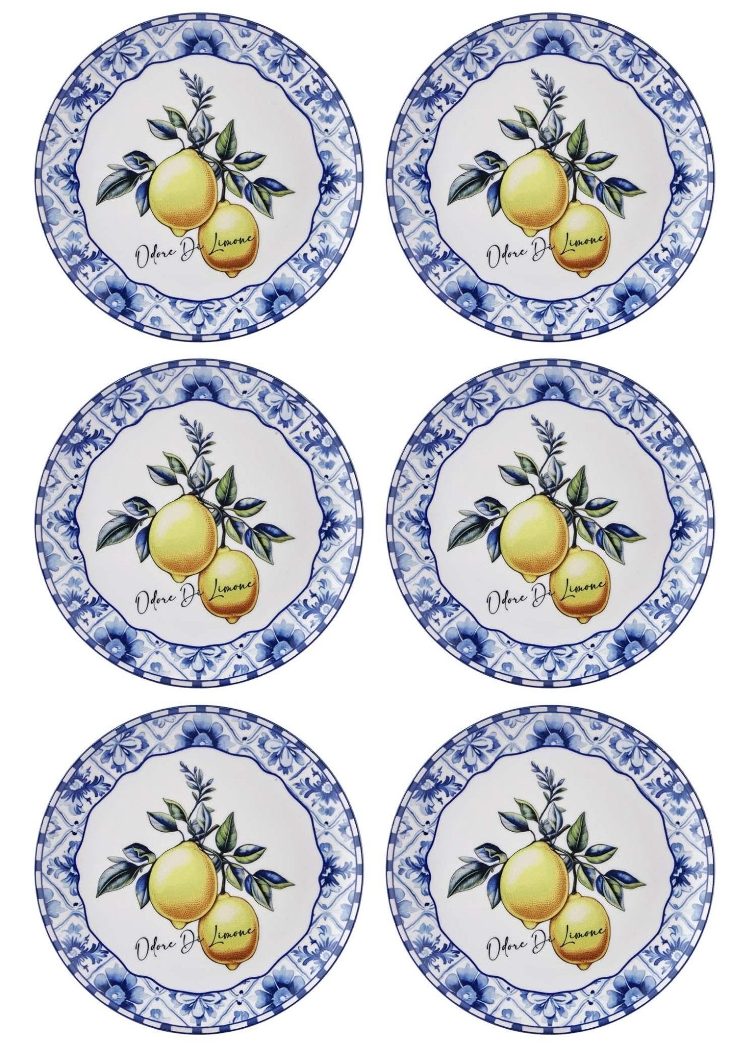 Odore Di Limone Serving Plate Set of 6 26 cm ODL003 - Exporgin | Türkiye Comes to You