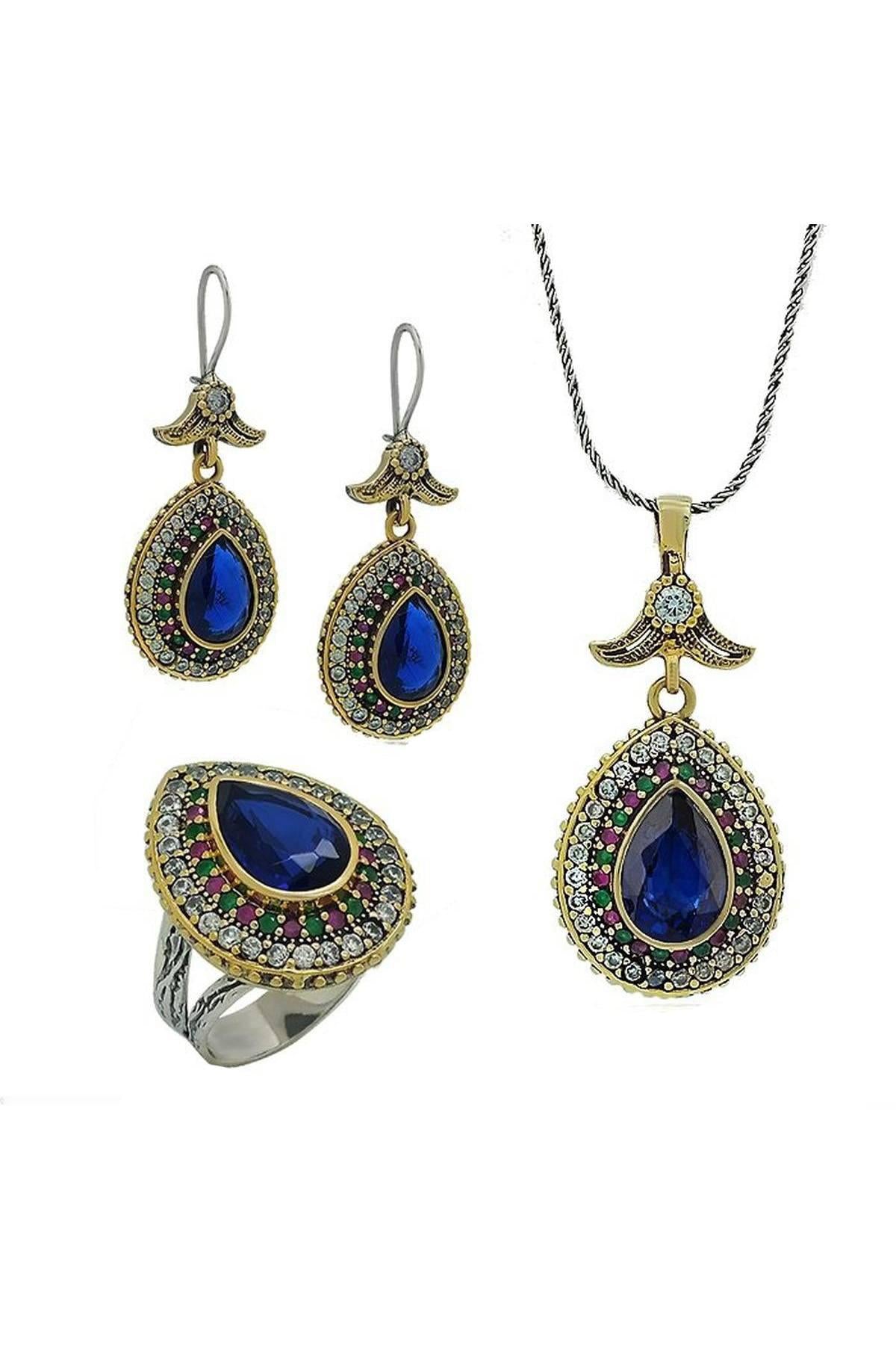 Sapphire Stone Set Triple Women's Gioielli