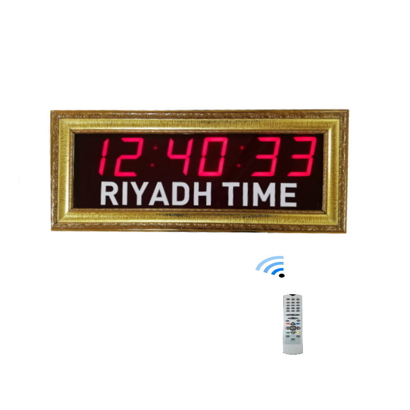 Glossy Case Digital City Clock (Case: 20x65 cm - Red)