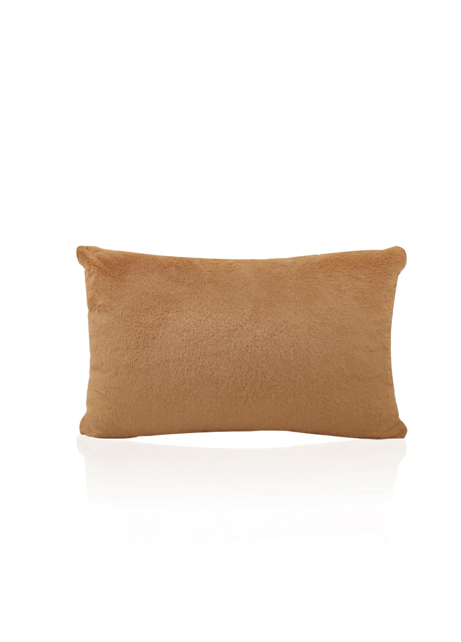 Plush Cushion Brown 37x55 cm