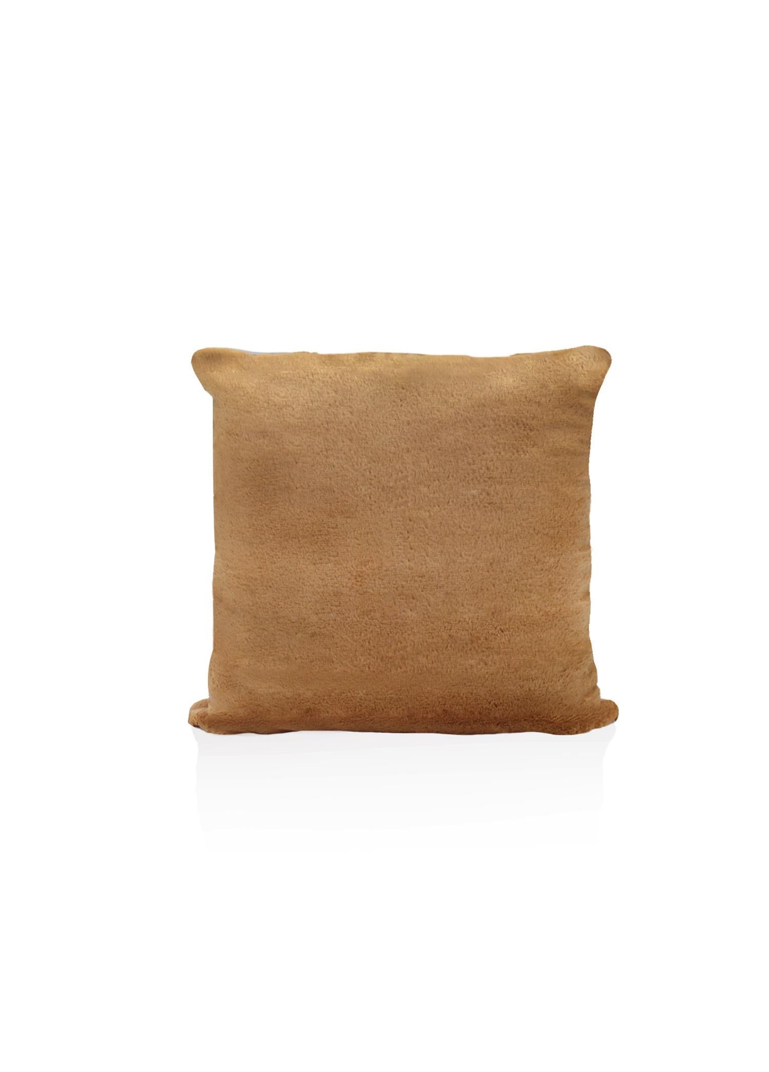 Plush Cushion Brown 45x45 cm