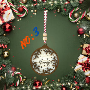 Personalized Wooden Christmas Ornament – Custom Name and Six Different Designs - Exporgin | Türkiye Comes to You