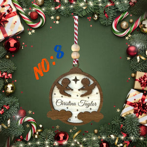 Personalized Wooden Christmas Ornament – Custom Name and Six Different Designs - Exporgin | Türkiye Comes to You