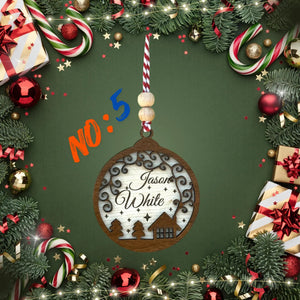 Personalized Wooden Christmas Ornament – Custom Name and Six Different Designs - Exporgin | Türkiye Comes to You
