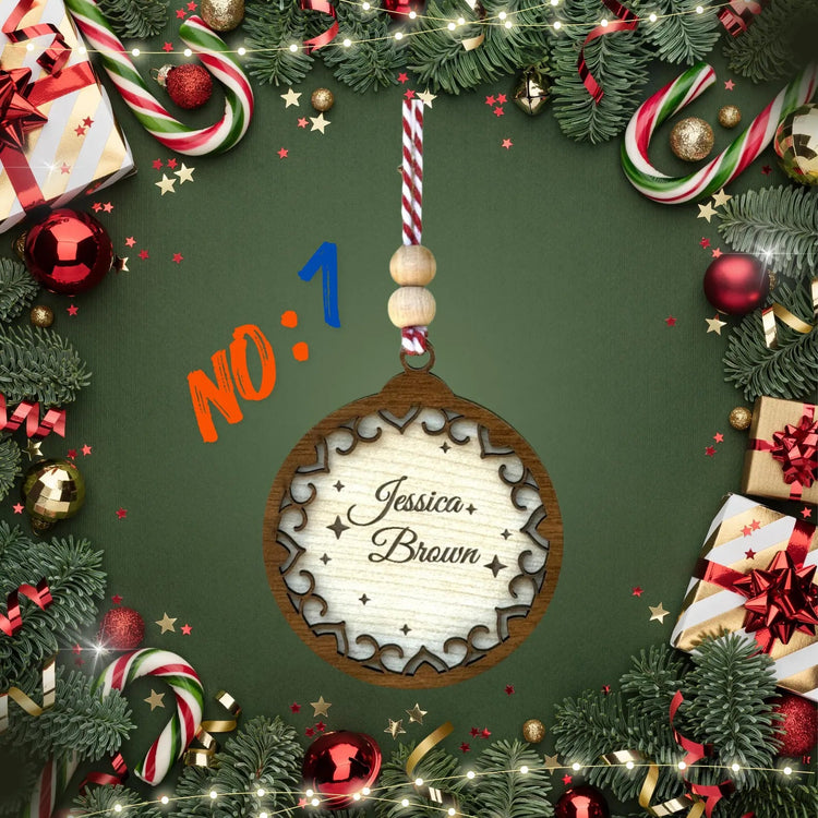 Personalized Wooden Christmas Ornament – Custom Name and Six Different Designs - Exporgin | Türkiye Comes to You