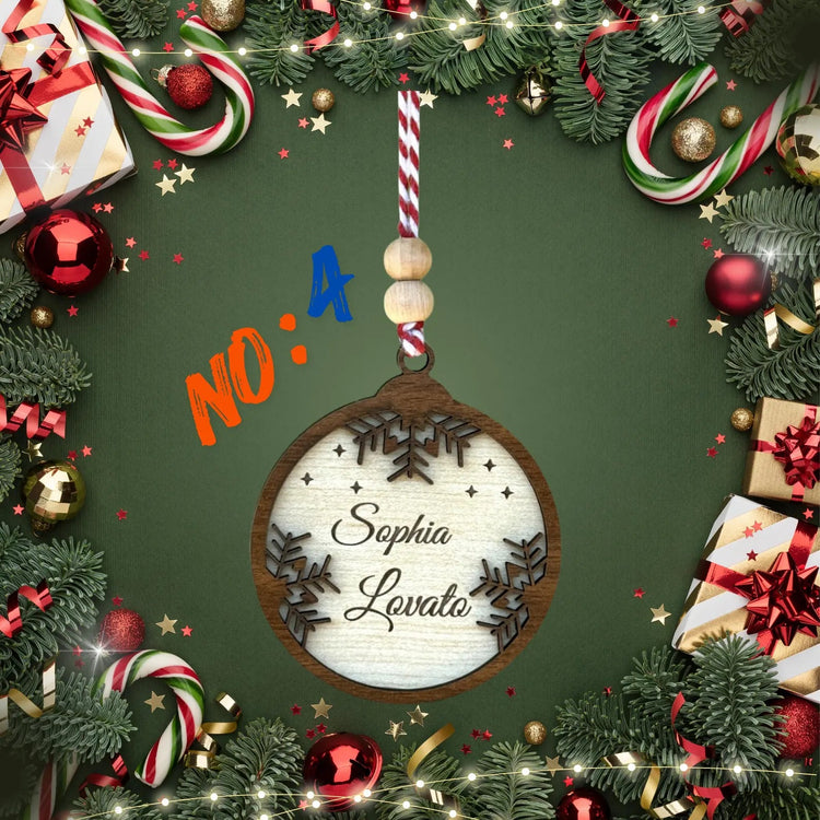 Personalized Wooden Christmas Ornament – Custom Name and Six Different Designs - Exporgin | Türkiye Comes to You