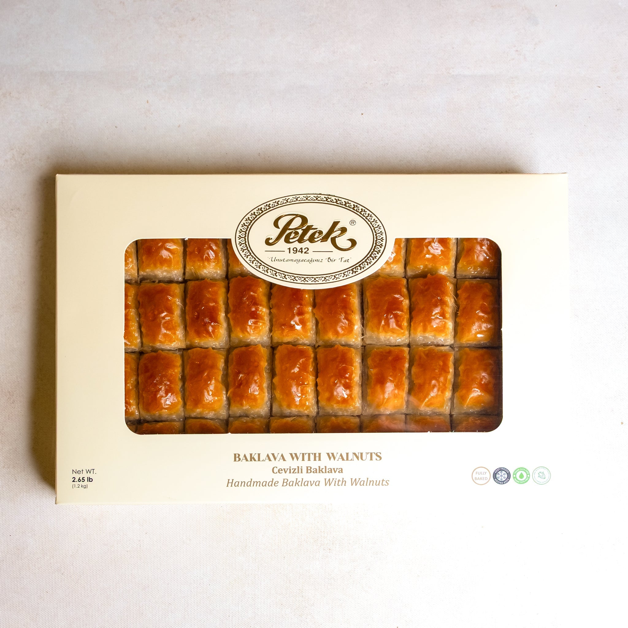 Petek 1942 Handmade Turkish Baklava with Walnuts 1200g (42.32 oz) - Exporgin | Global Shopping Site