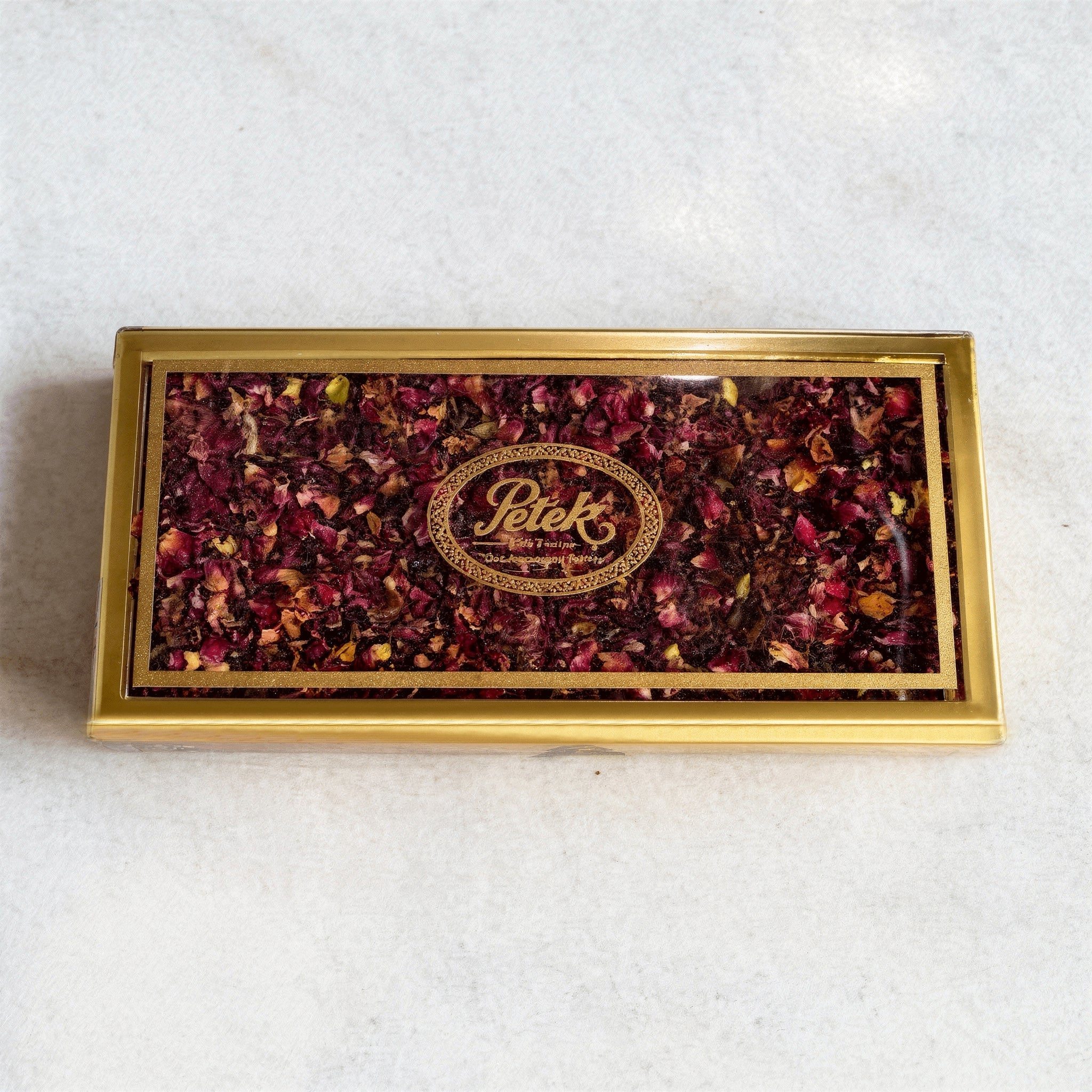 Petek 1942 Turkish Delight with Rose Petals Gourmet Box 550g (19.40 oz) - Exporgin | Türkiye Comes to You
