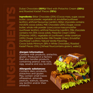 Petek 1942 Viral Dubai Chocolate Bar – Handmade Chocolate with Pistachio Cream and Roasted Kadaif 200g (7.05 oz) - Exporgin - Global Shopping Site