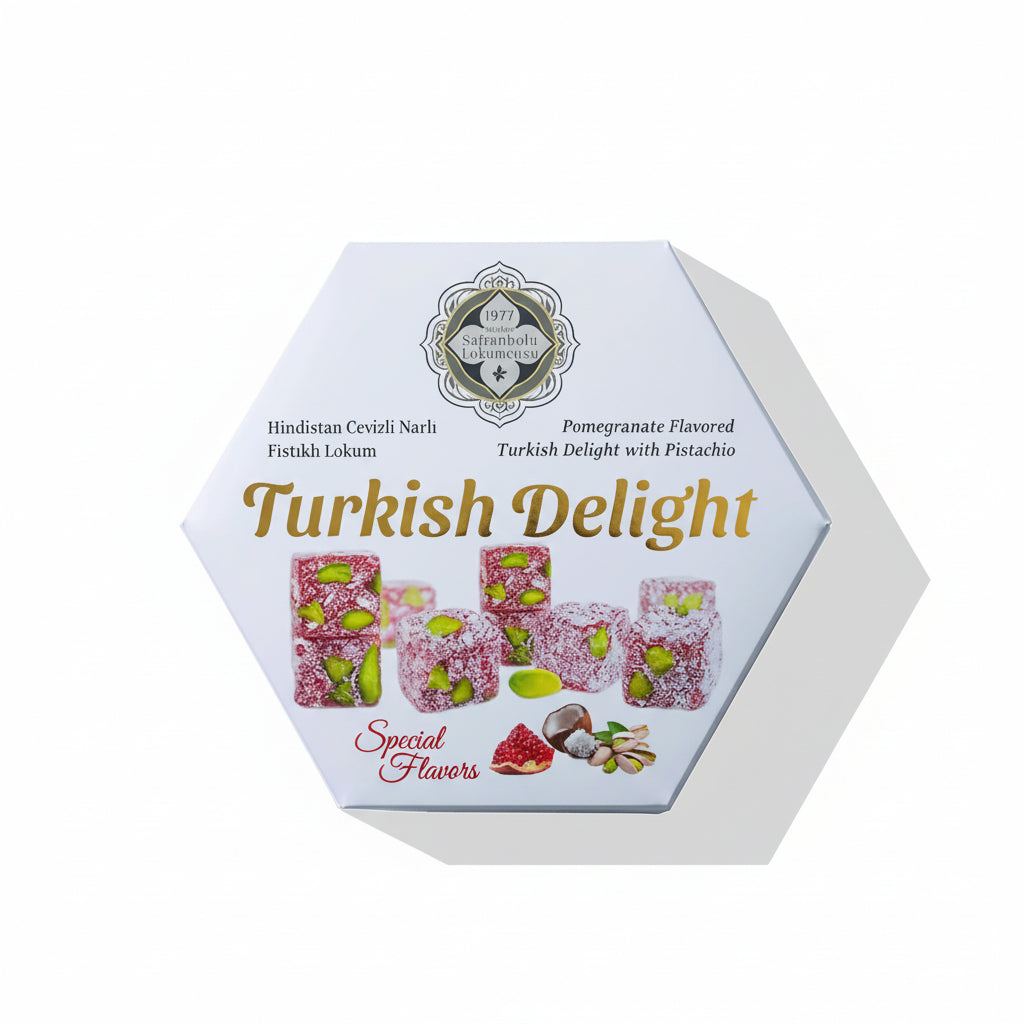 Pistachio Turkish Delight – Pomegranate & Classic Coconut Coated 200g (7.05 oz) / 160g (5.64 oz) - Exporgin | Türkiye Comes to You