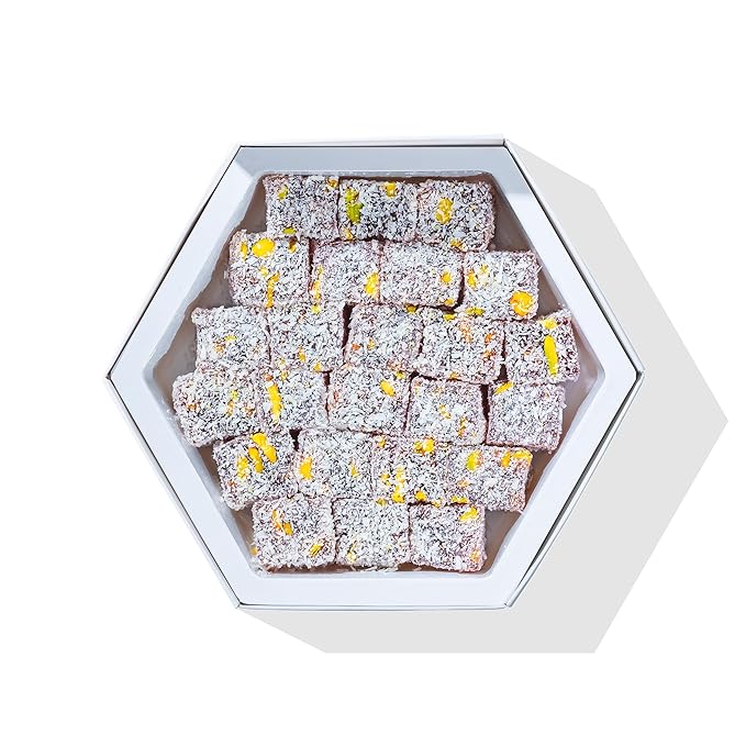 Pistachio Turkish Delight – Pomegranate & Classic Coconut Coated 200g (7.05 oz) / 160g (5.64 oz) - Exporgin | Türkiye Comes to You