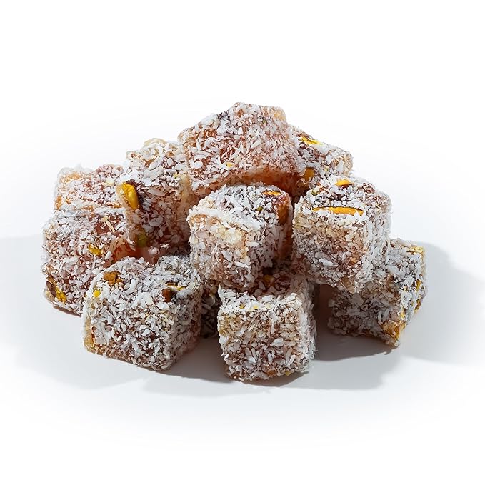 Pistachio Turkish Delight – Pomegranate & Classic Coconut Coated 200g (7.05 oz) / 160g (5.64 oz) - Exporgin | Türkiye Comes to You