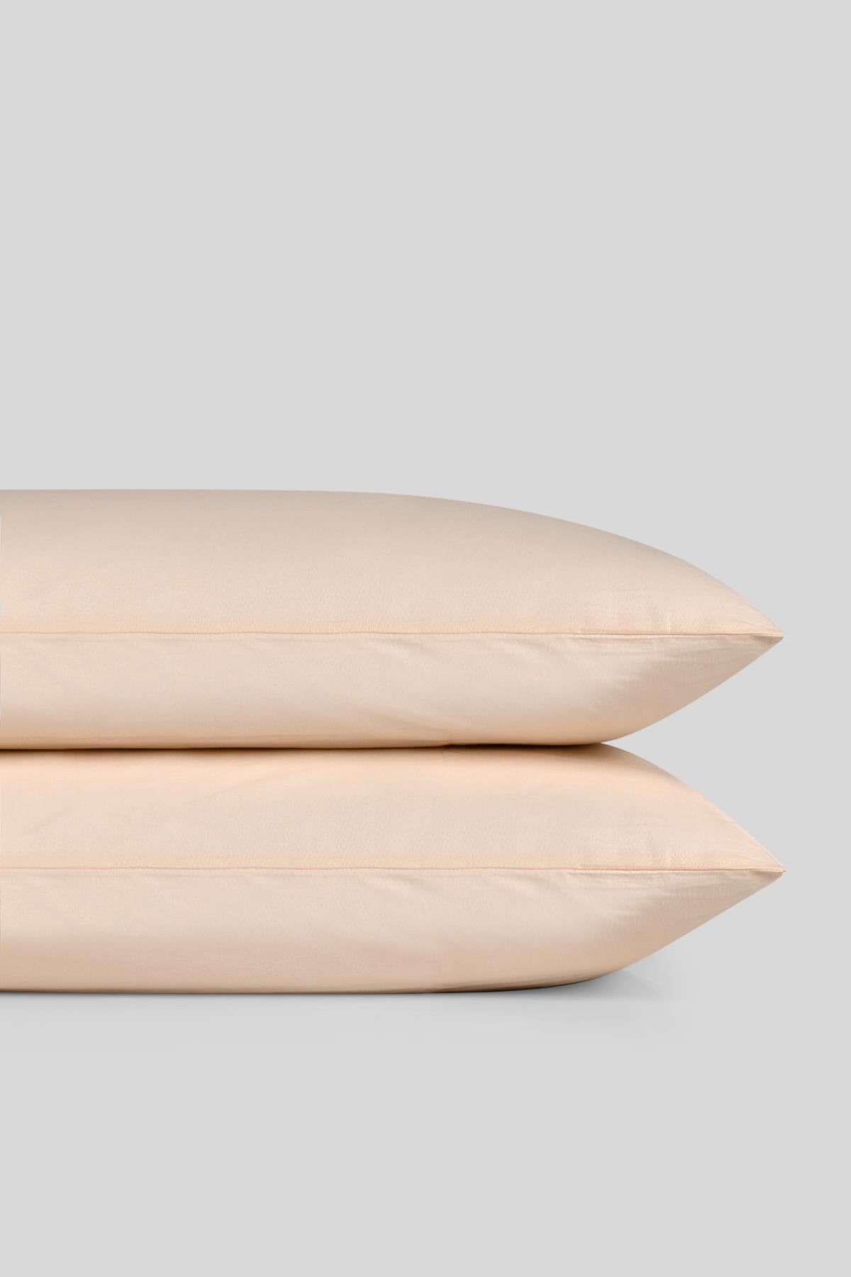 Plain 2-Piece Cotton Pillowcase 50X70 cm - Beige