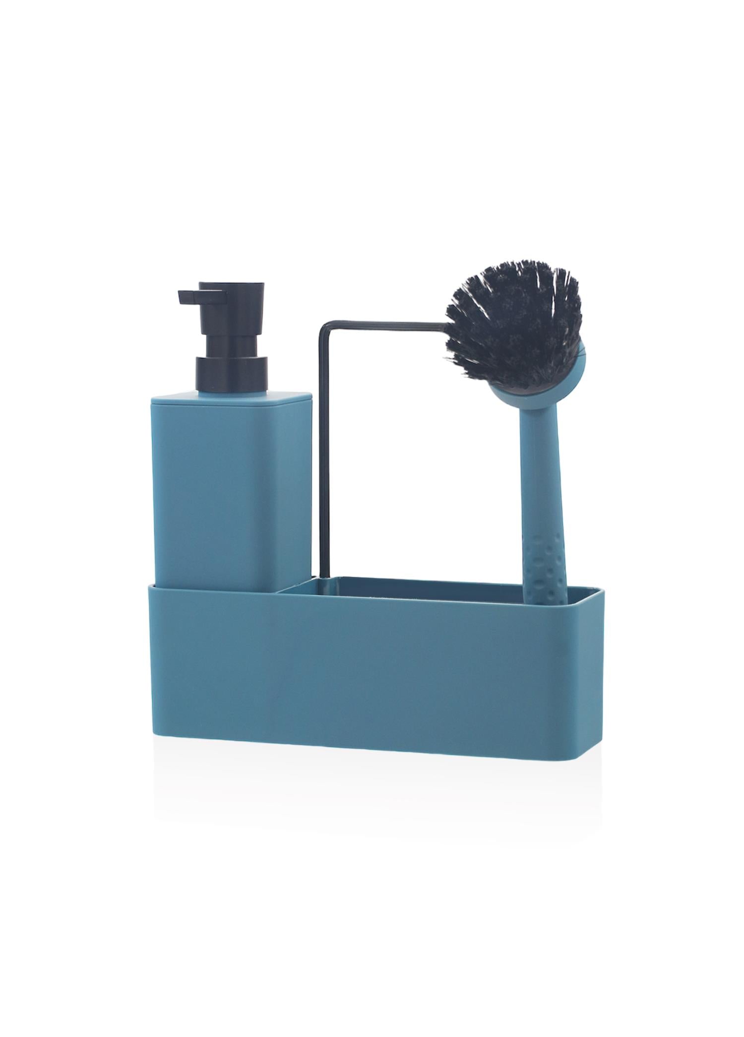 Plain Liquid Soap Dispenser Set Blue