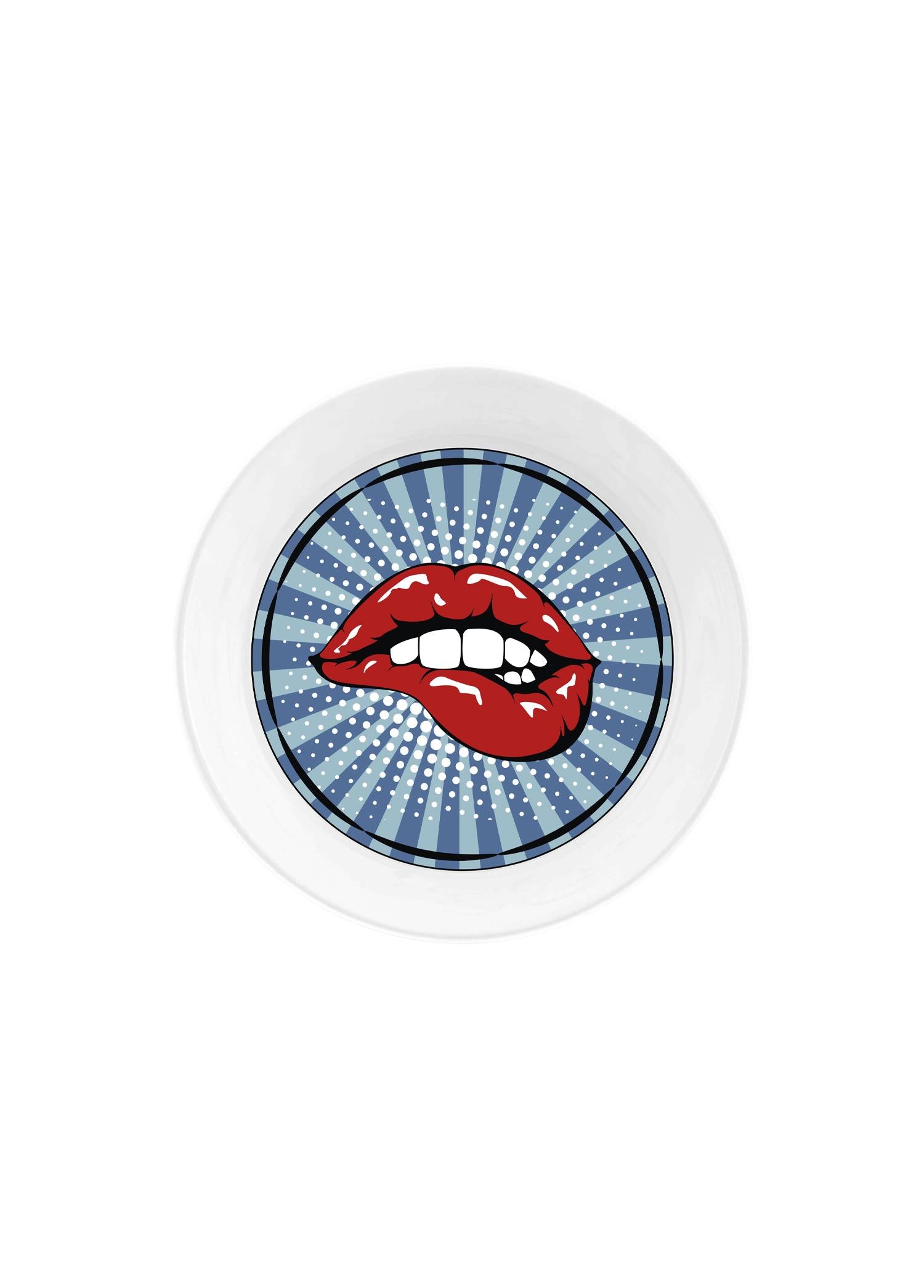 Popart Lips Salad Bowl Blue 23 x 6 cm