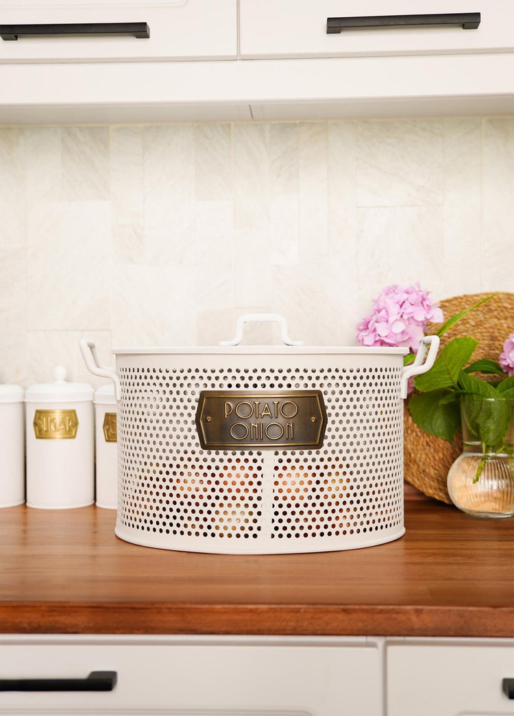 Potato & Onion Container 2 Compartments White MGL0064 - Exporgin | Global Shopping Site