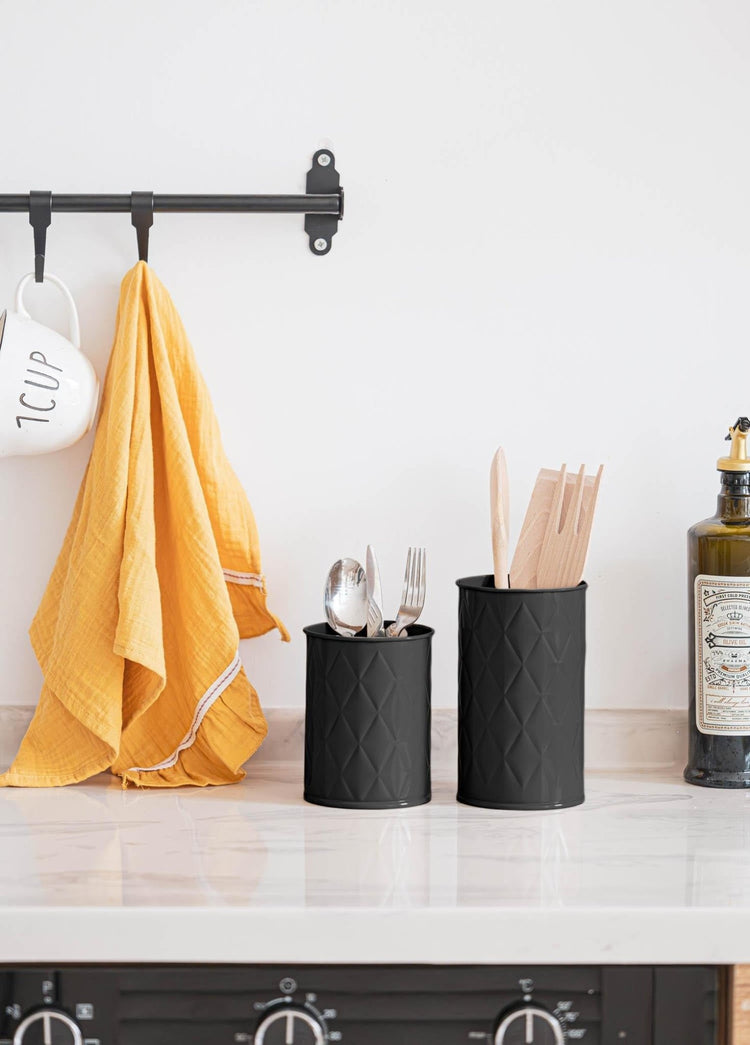 Prism Cutlery Holder Black 13x11 cm - Exporgin - Global Shopping Site