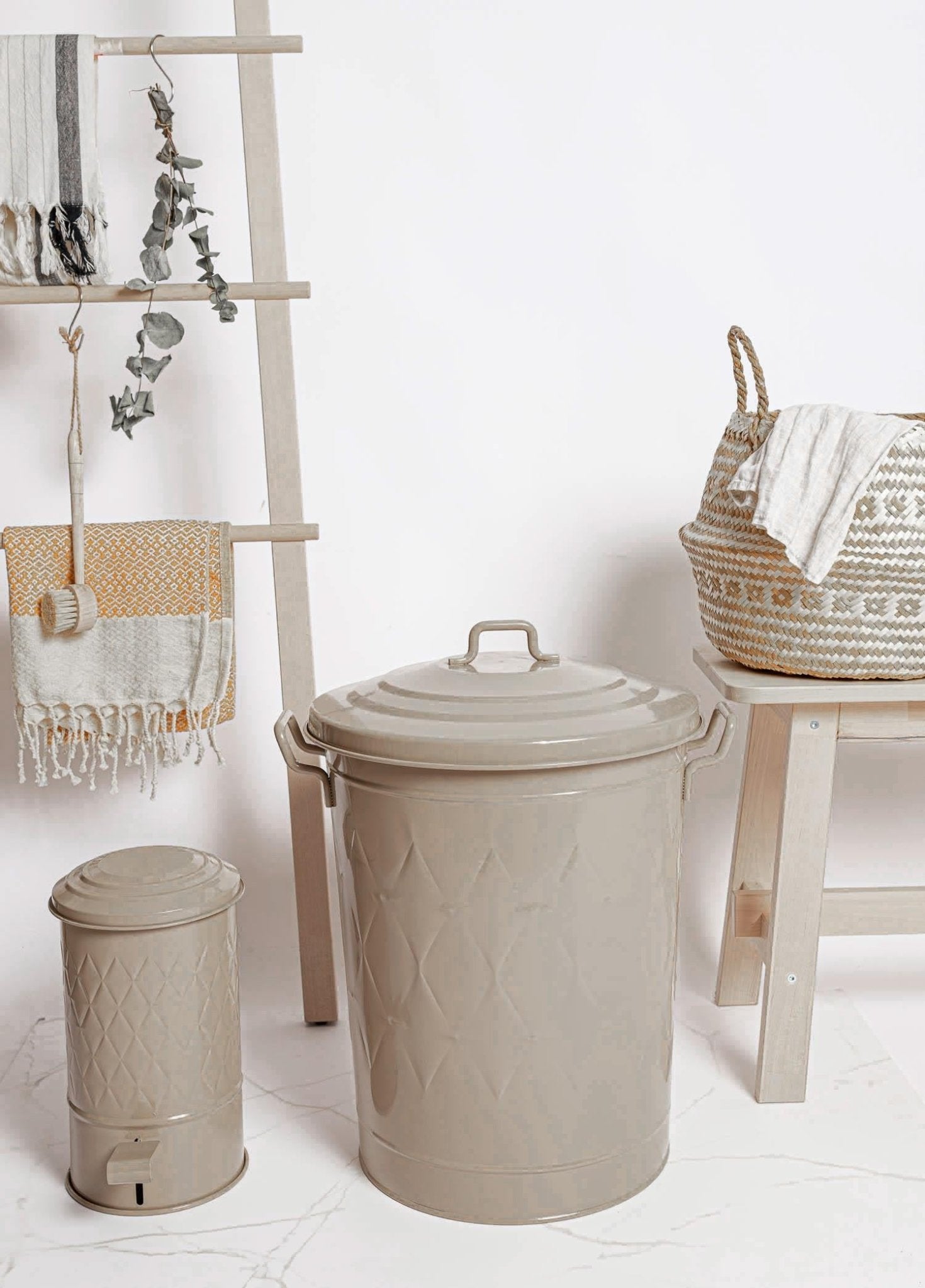 Prism – Laundry Basket Caramel – Galvanized Steel & Rust - Resistant – 60L (55x47x41 cm) - Exporgin | Türkiye Comes to You