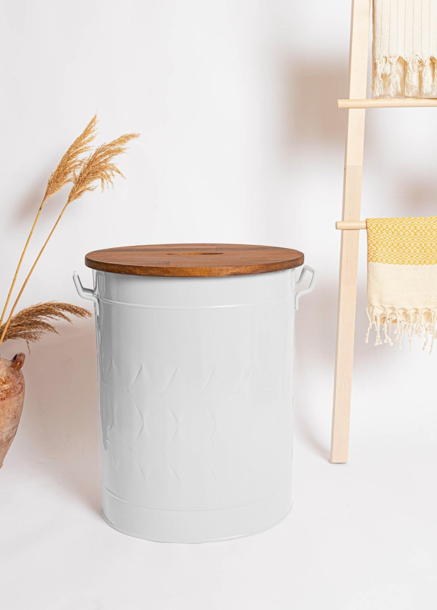 Prism Laundry Basket White 54x43x35 cm - Exporgin | Türkiye Comes to You