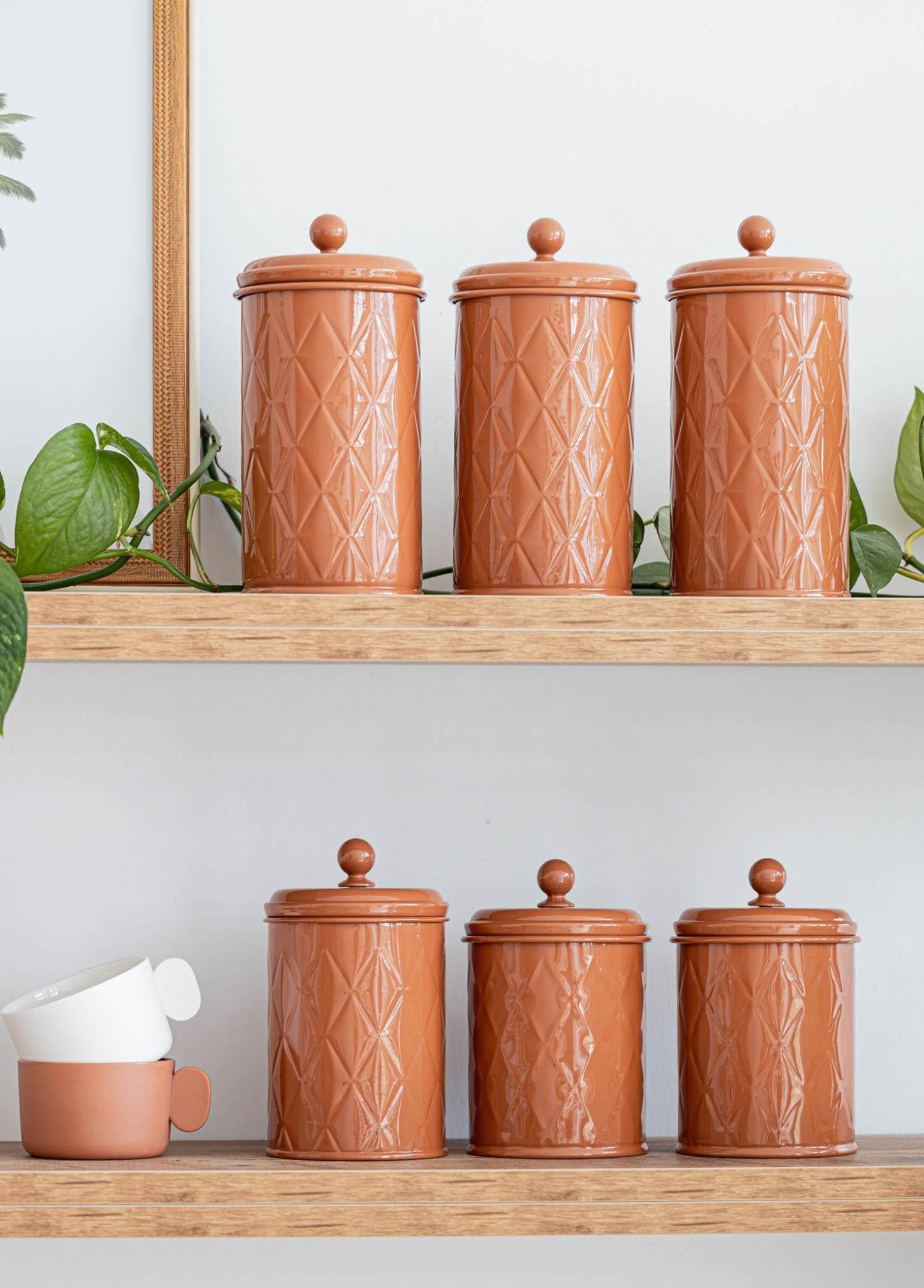 Prism Tea Sugar Coffee Jar Terracotta 1 Lt - Exporgin - Global Shopping Site