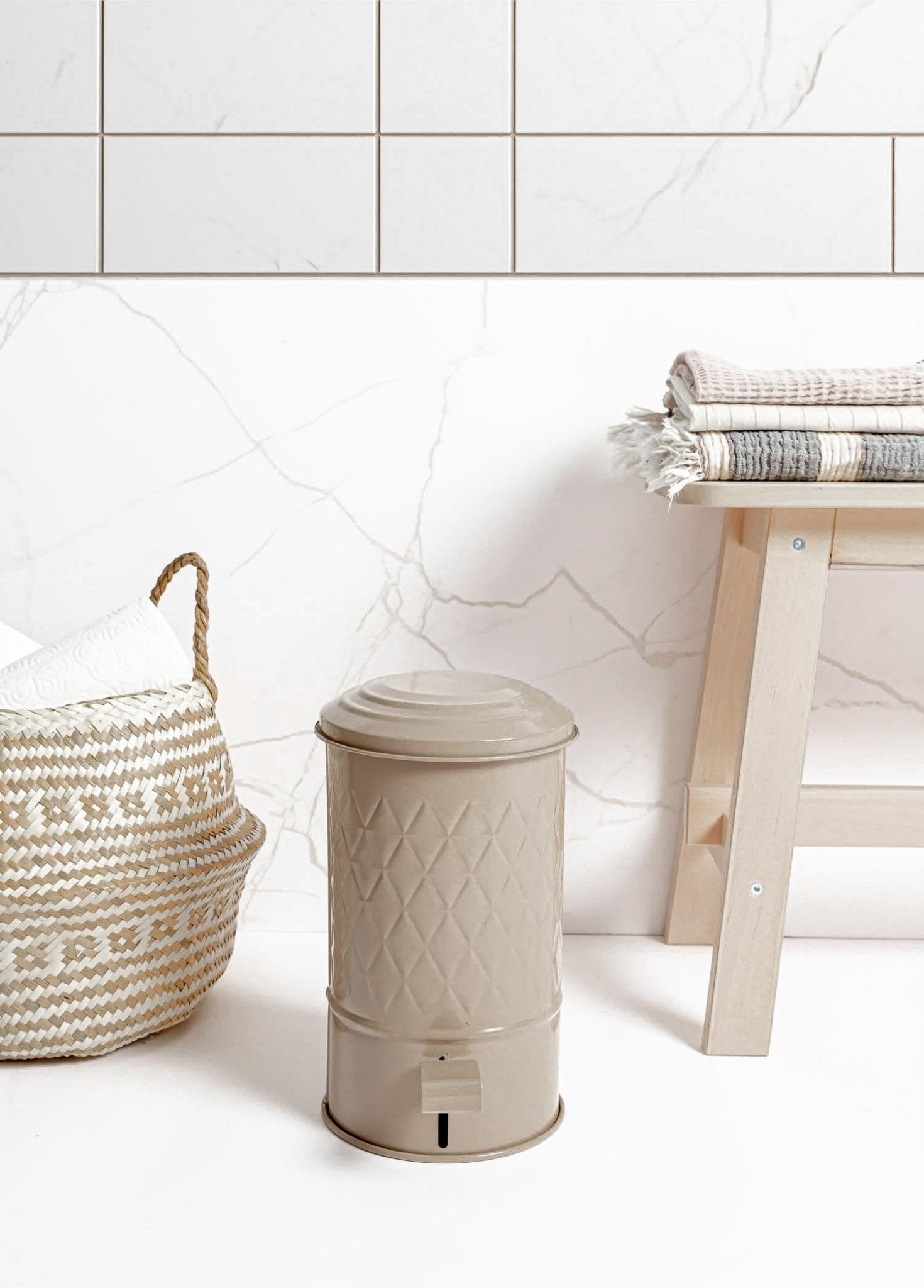 Prism Trash Can Bathroom Caramel 5 Lt - Exporgin - Global Shopping Site