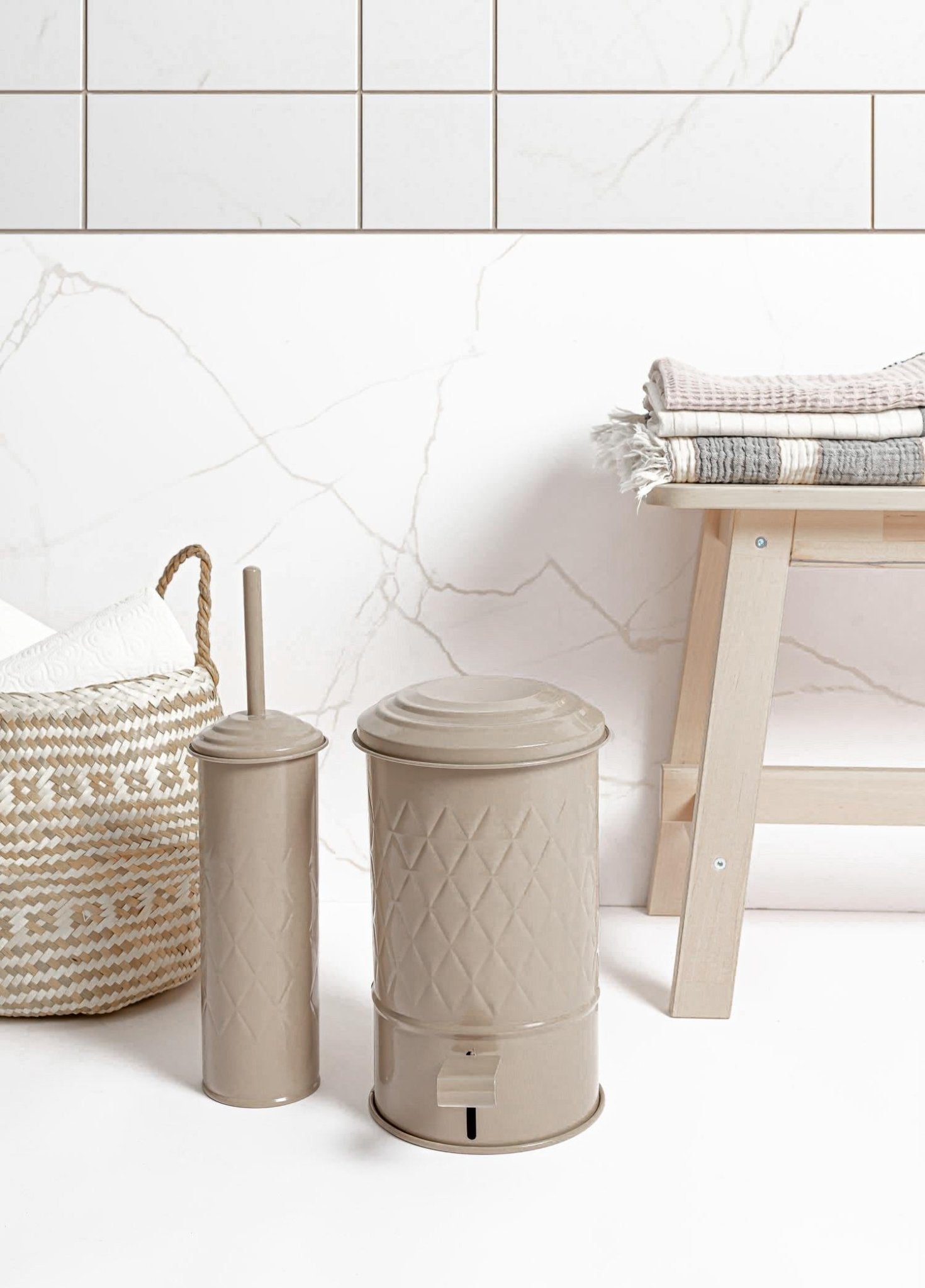 Prism Trash Can Bathroom Caramel 5 Lt - Exporgin - Global Shopping Site