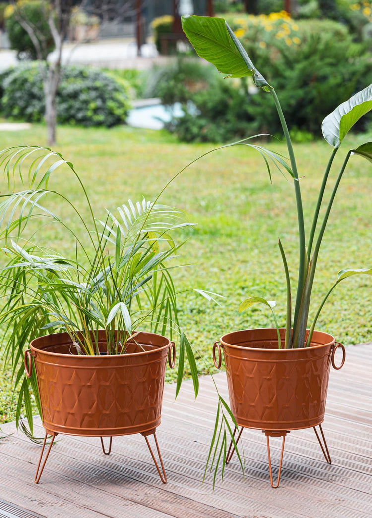 Prism Vase & Flowerpot Terracotta 43x45 cm - Exporgin - Global Shopping Site