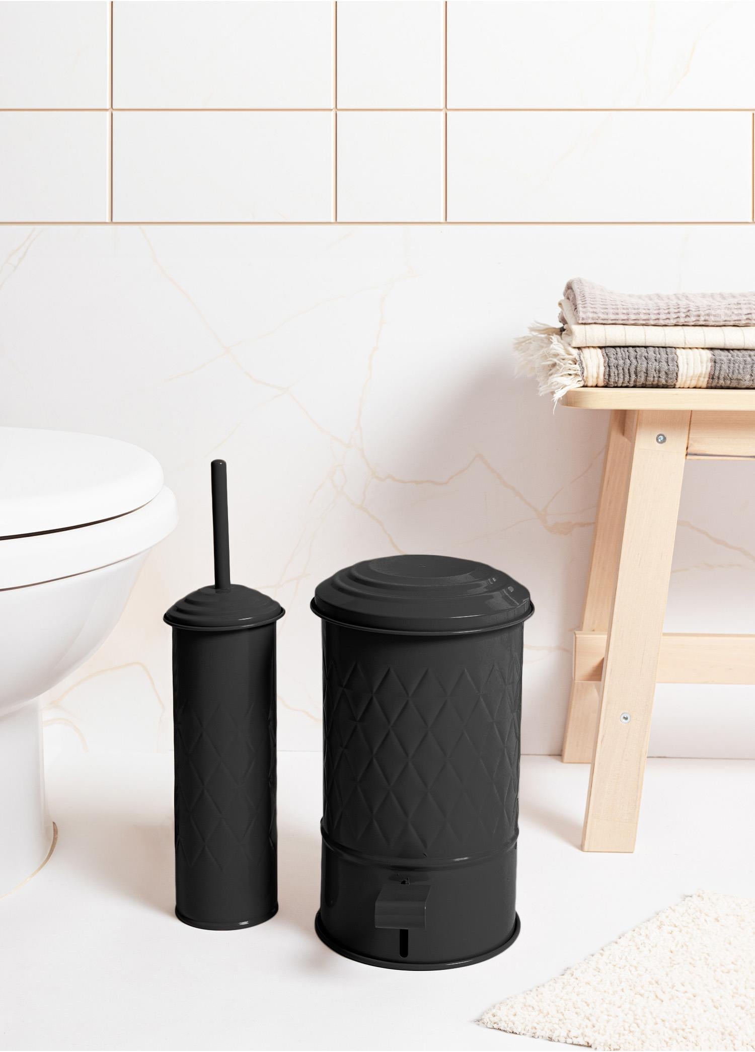 Prism Trash Can Bathroom Black 5 Lt